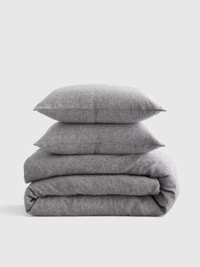 New Organic Jersey Duvet Cover set with shams King/Cal King Gray